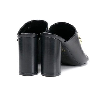 BALENCIAGA Sandals leather Black gold 604065 35