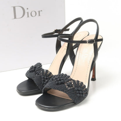 Christian Dior Sandals Macrame x Calf Leather black 35.5