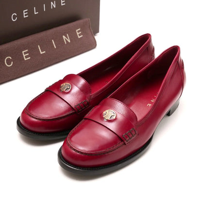 CELINE loafers leather Bordeauxtype 37 C