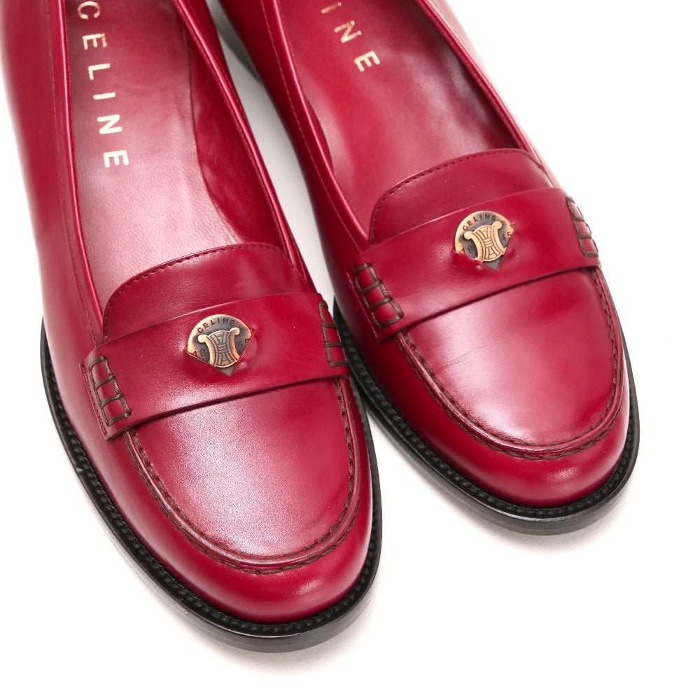 CELINE loafers leather Bordeauxtype 37 C