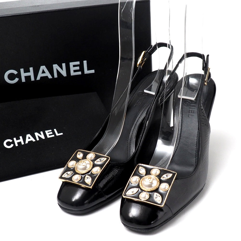 CHANEL pumps leather black 36 C