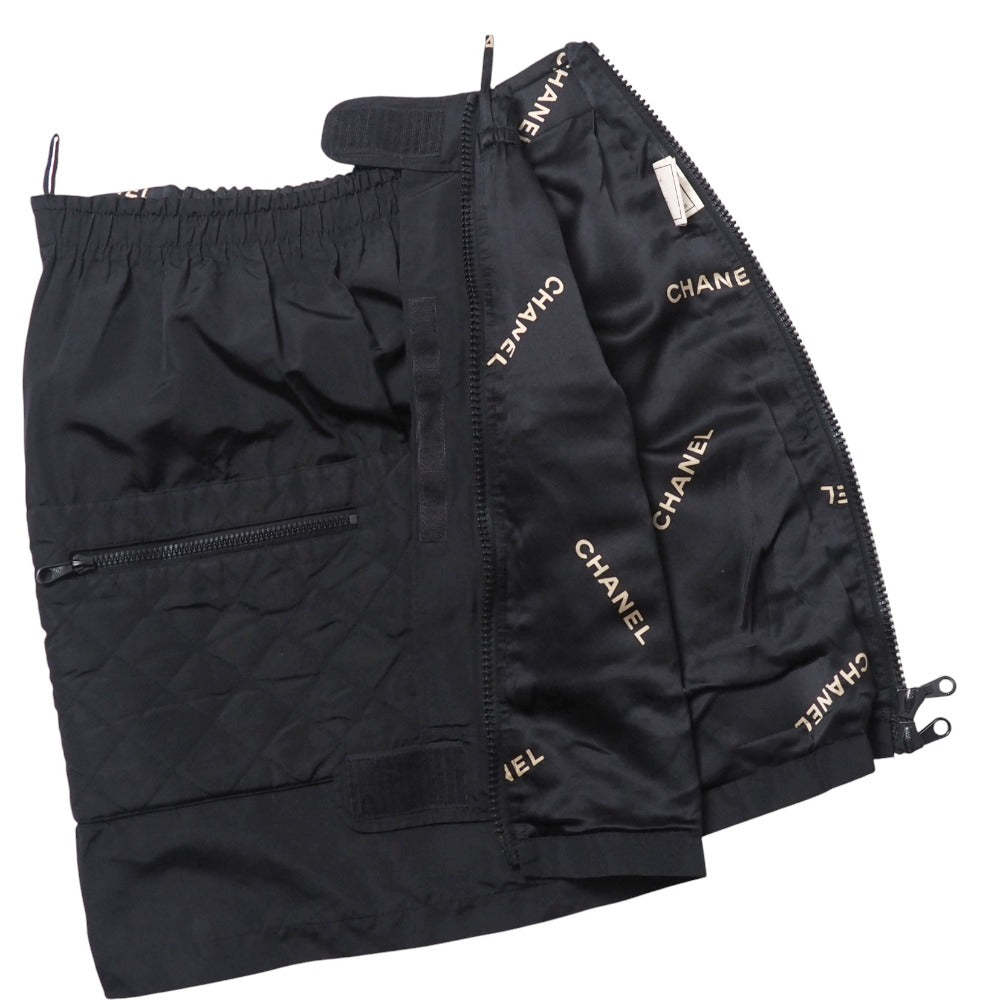 CHANEL skirt 100% silk black 38