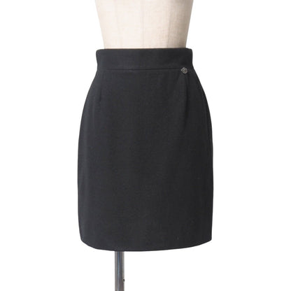 CHANEL skirt 50% wool, 48% rayon, 2% nylon black P35981 36