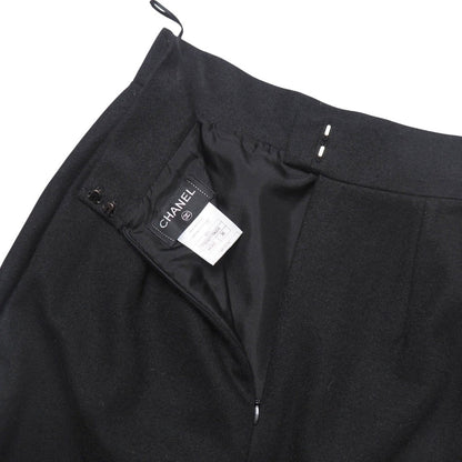 CHANEL skirt 50% wool, 48% rayon, 2% nylon black P35981 36