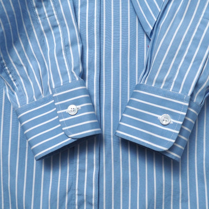 CELINE Long sleeve shirt cotton Blue x white 2C821085S 34