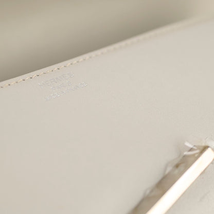 Hermes Egee Clutch Tadelakt Gris Perle - Stamp Square R