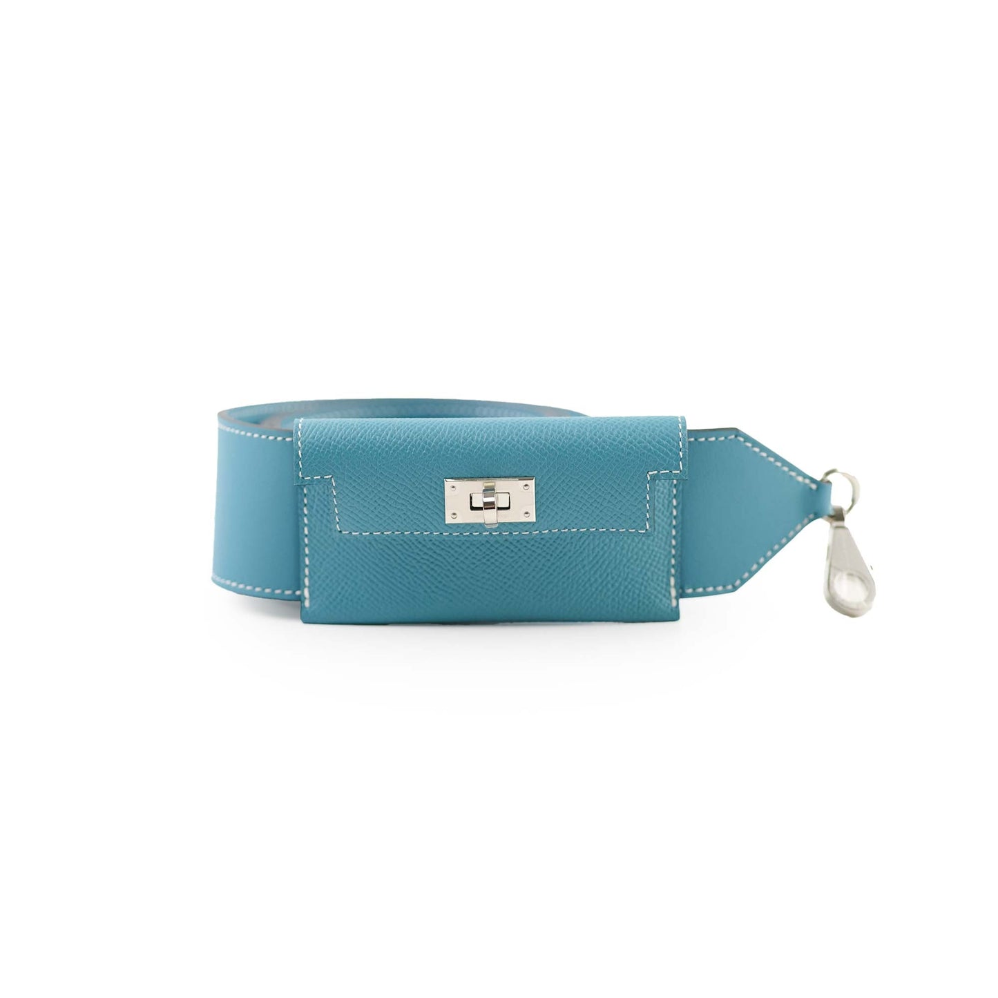 Hermes Kelly Pocket Bag Strap Blue Jeans - Stamp W
