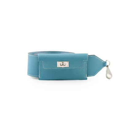 Hermes Kelly Pocket Bag Strap Blue Jeans - Stamp W