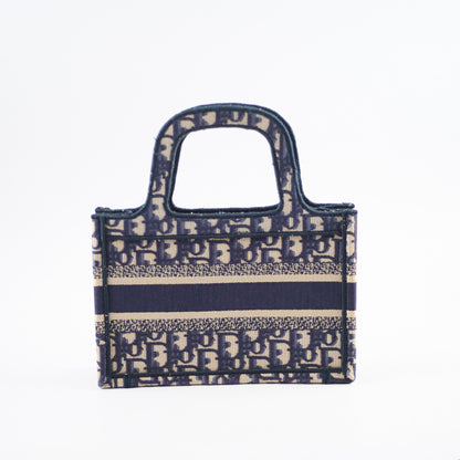 Christian Dior Mini Book Tote Navy