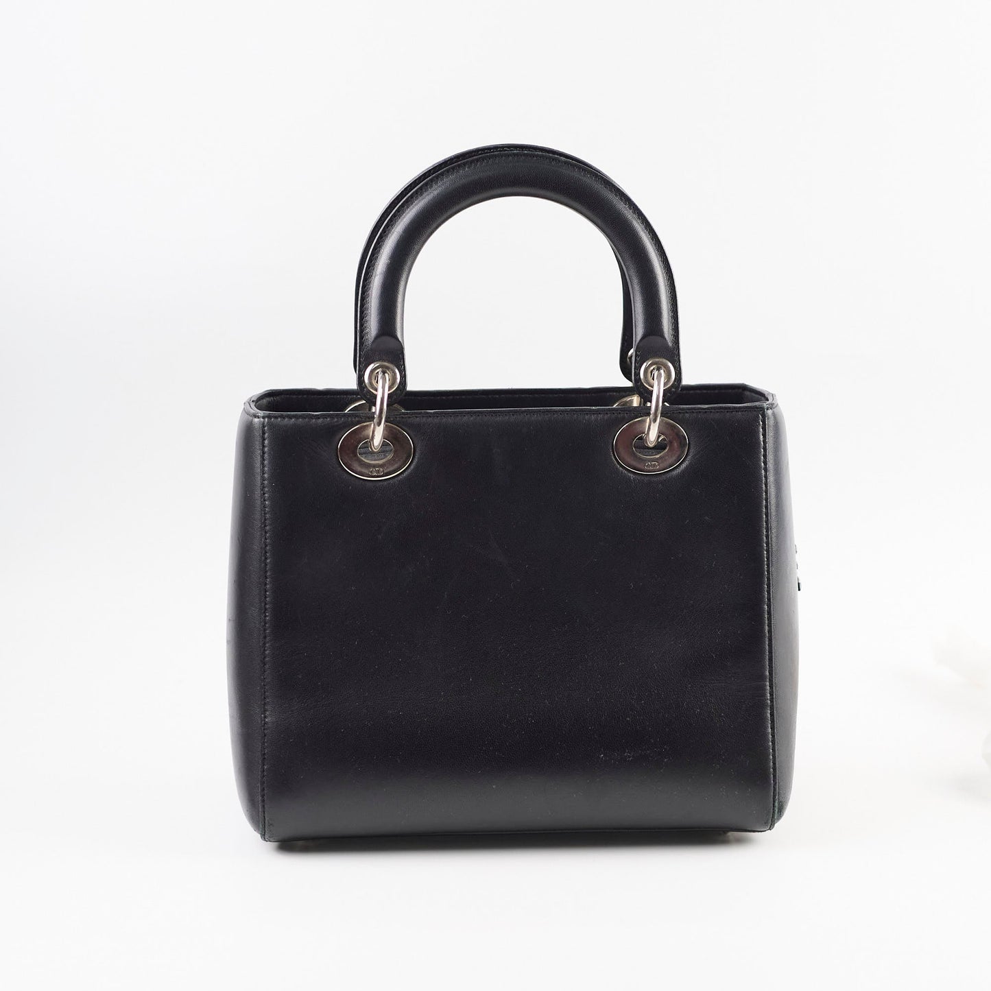 Christian  Dior Medium  Calfskin Embroidered Crystal Lady Dior Bag Black