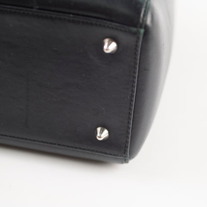 Christian  Dior Medium  Calfskin Embroidered Crystal Lady Dior Bag Black