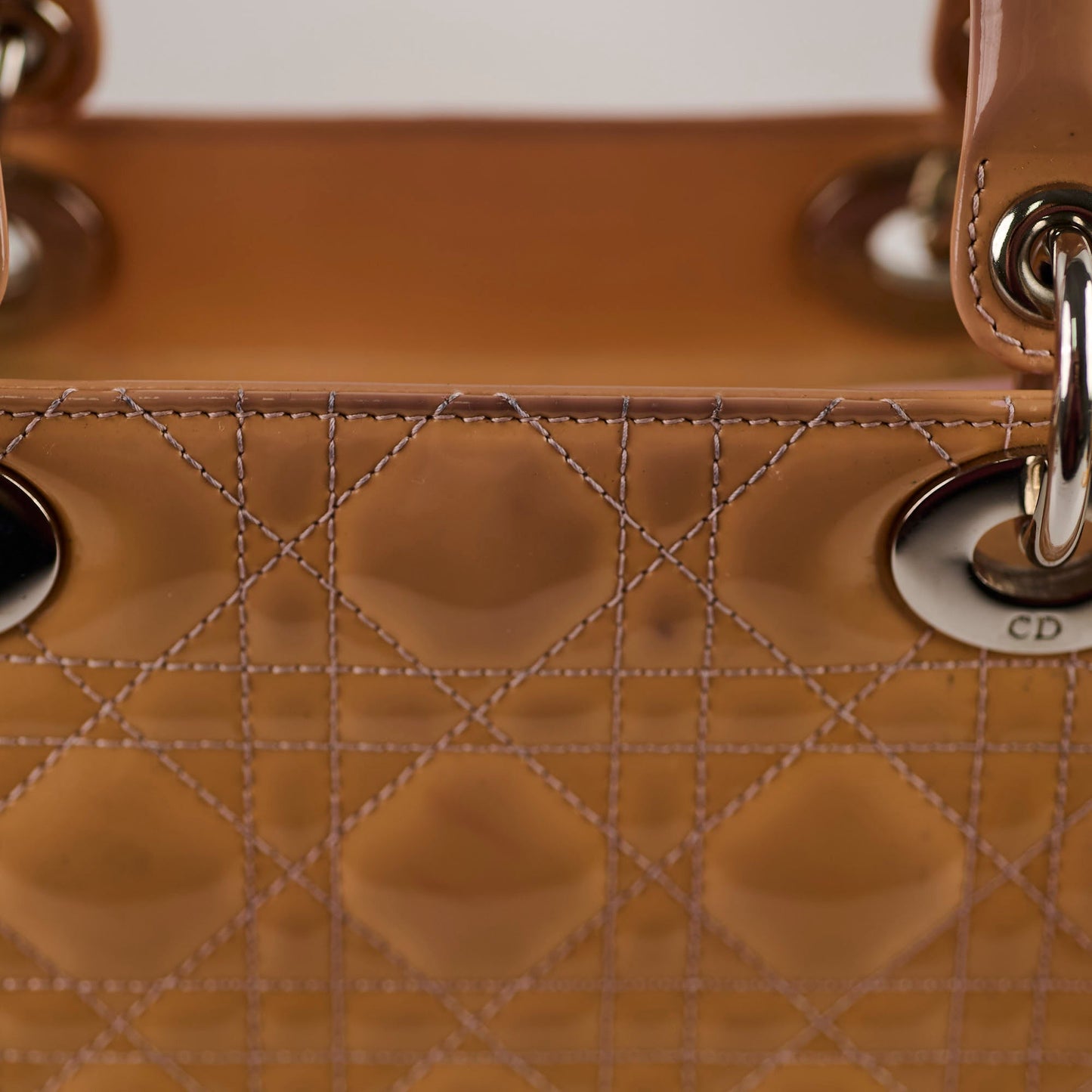 Christian Dior Medium Lady Dior Patent Beige