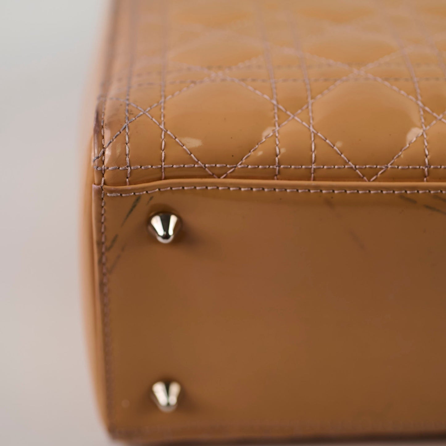 Christian Dior Medium Lady Dior Patent Beige