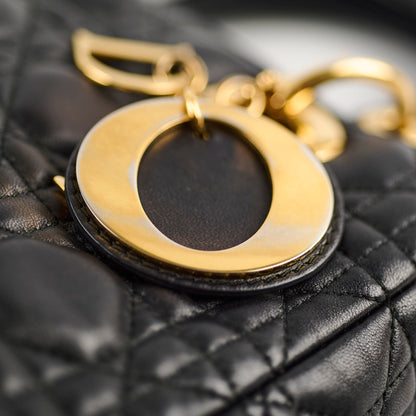 Christian Dior Lady Dior Medium Black Lambskin