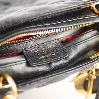 Christian Dior Lady Dior Medium Black Lambskin