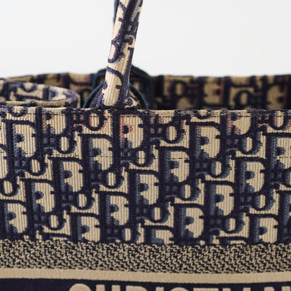 Christian Dior Medium Book Tote Oblique Navy