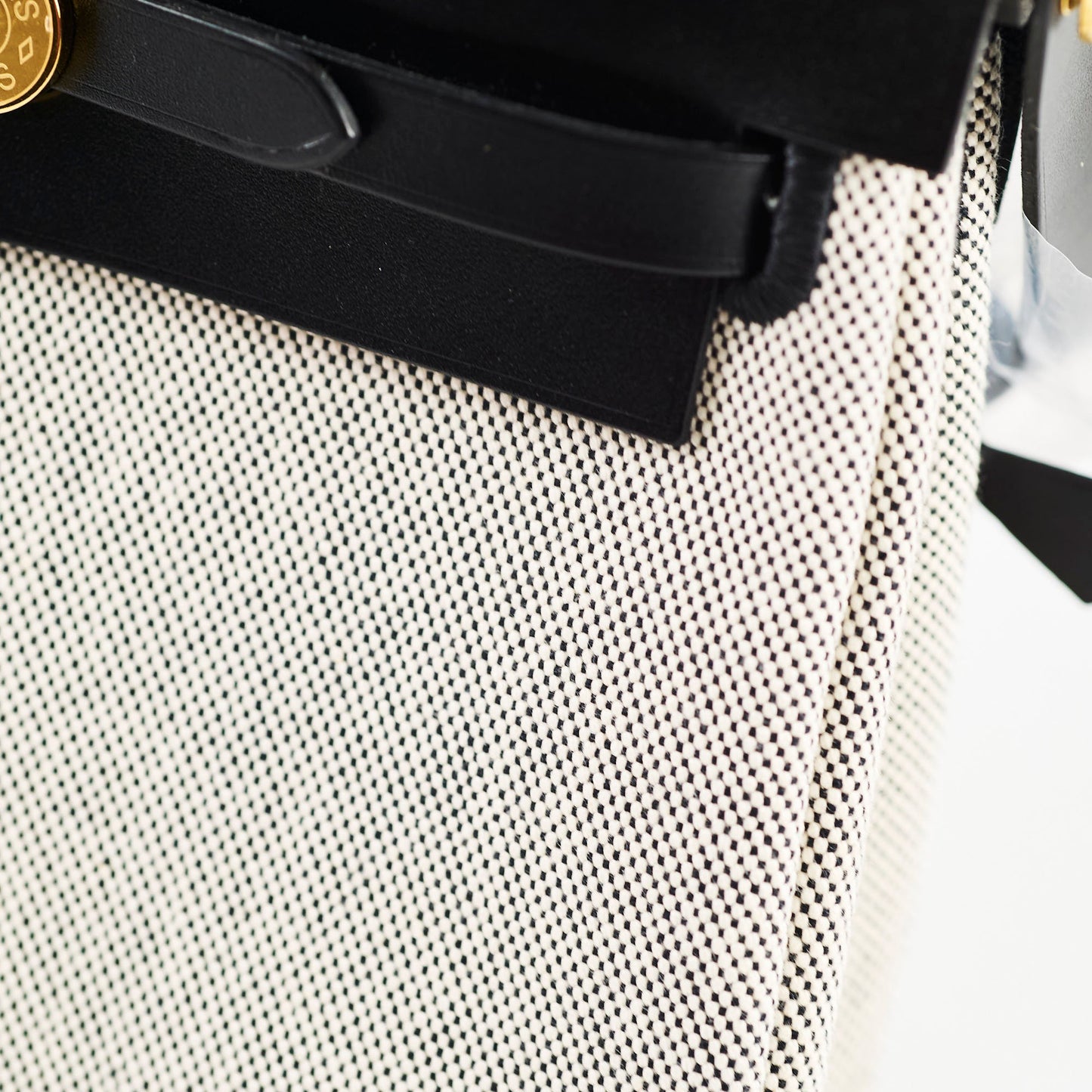 Hermes Mini Herbag Zip 20 Ecru/ Noir GHW 2025