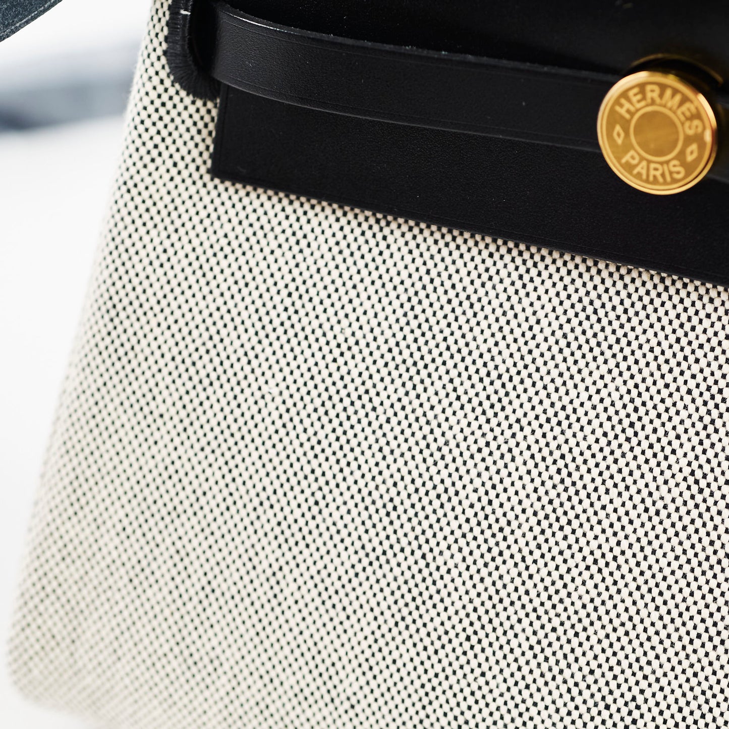 Hermes Mini Herbag Zip 20 Ecru/ Noir GHW 2025