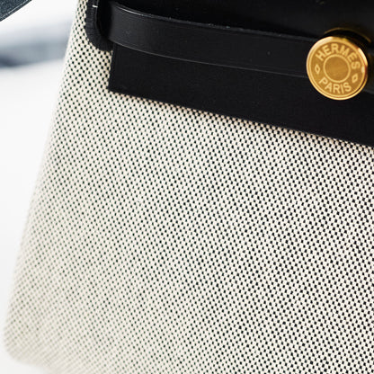 Hermes Mini Herbag Zip 20 Ecru/ Noir GHW 2025