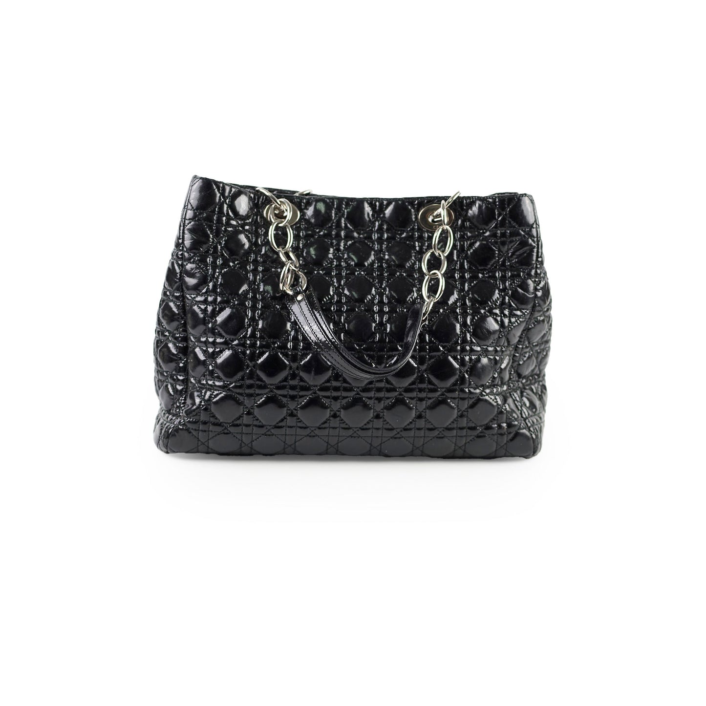 Dior Large Cannage Tote Patent Black