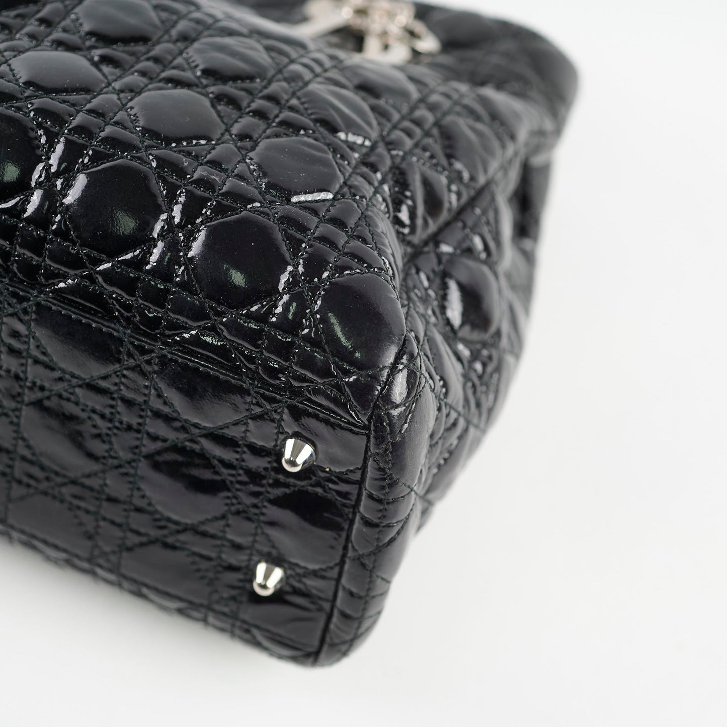 Dior Large Cannage Tote Patent Black
