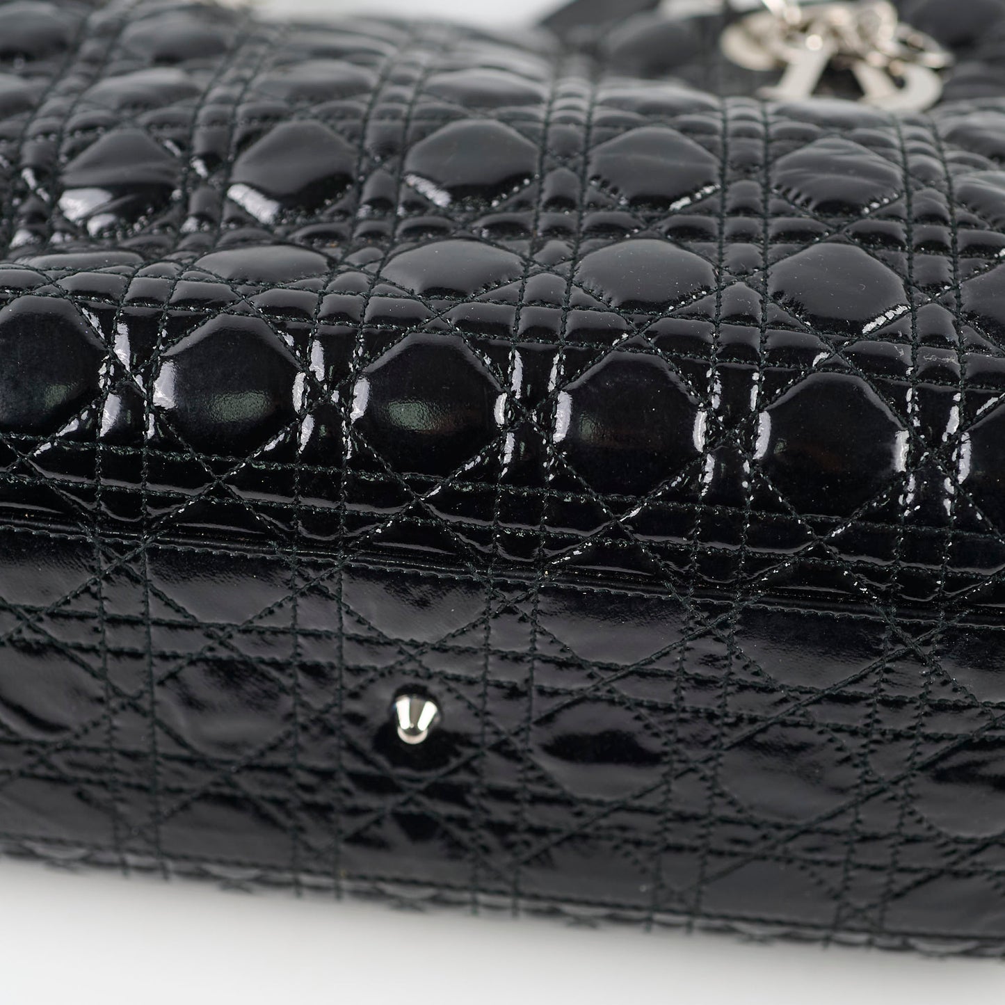 Dior Large Cannage Tote Patent Black