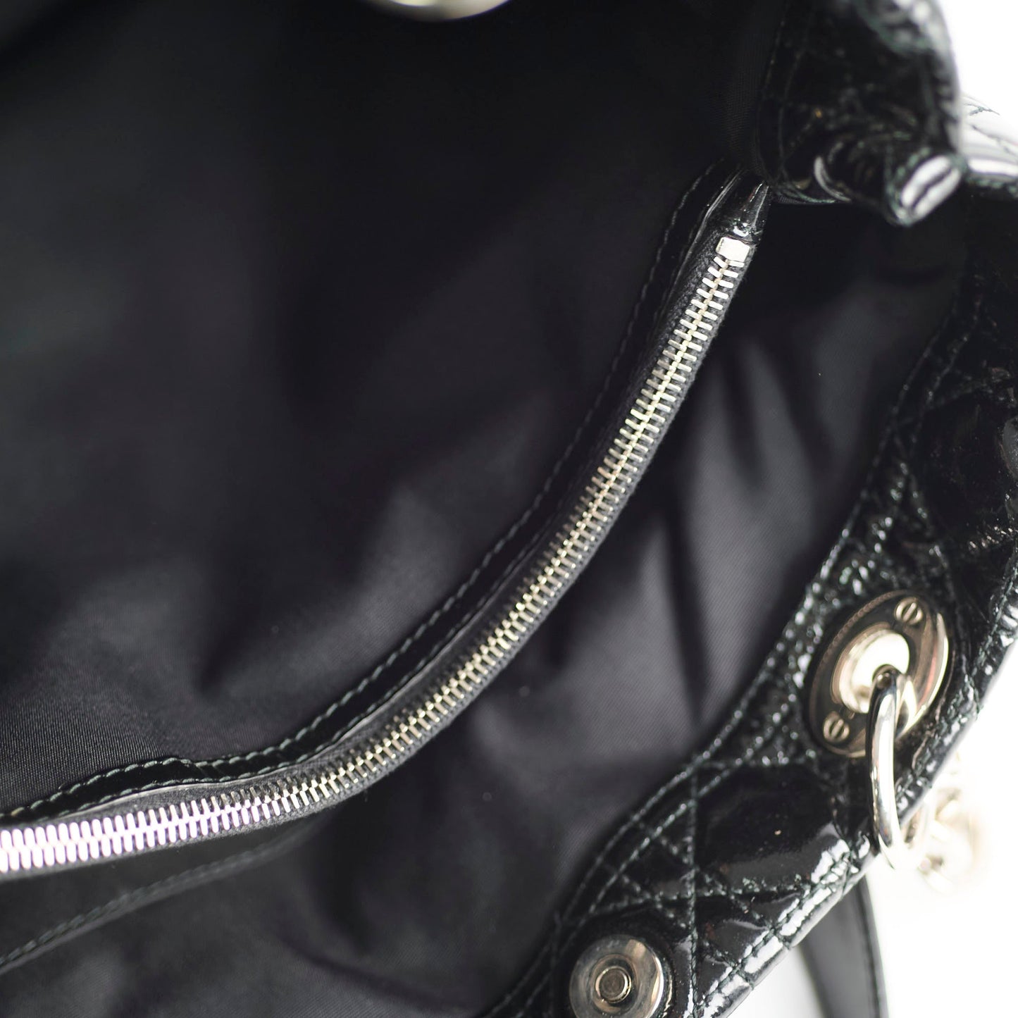 Dior Large Cannage Tote Patent Black