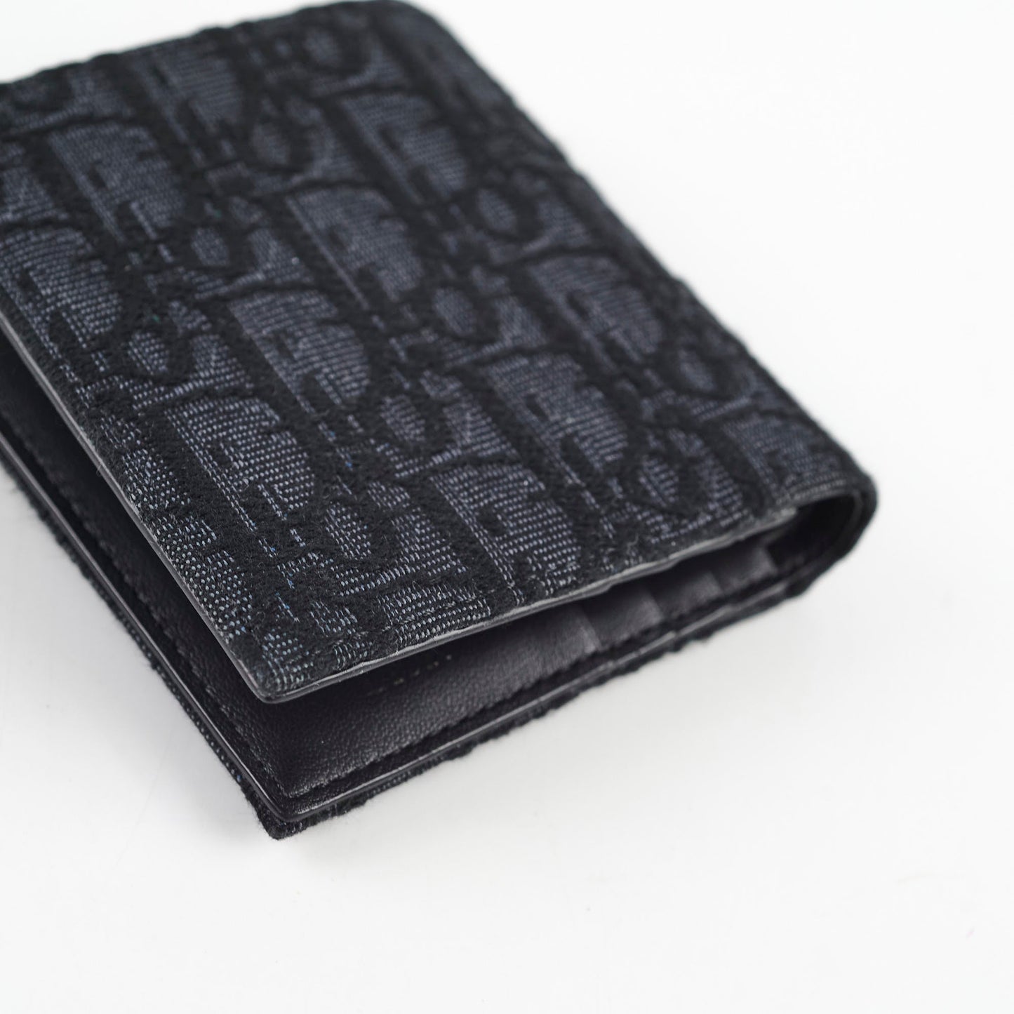 Christian Dior Oblique Canvas Tri-Fold Wallet Black