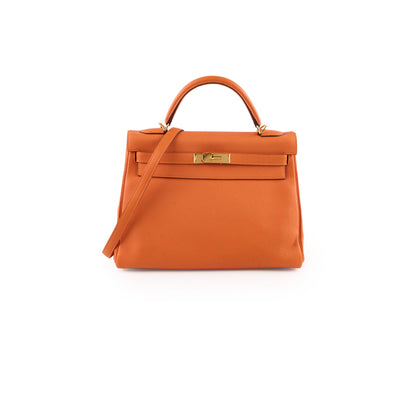 Hermes Kelly 32 Togo GHW Orange - O Square Stamp