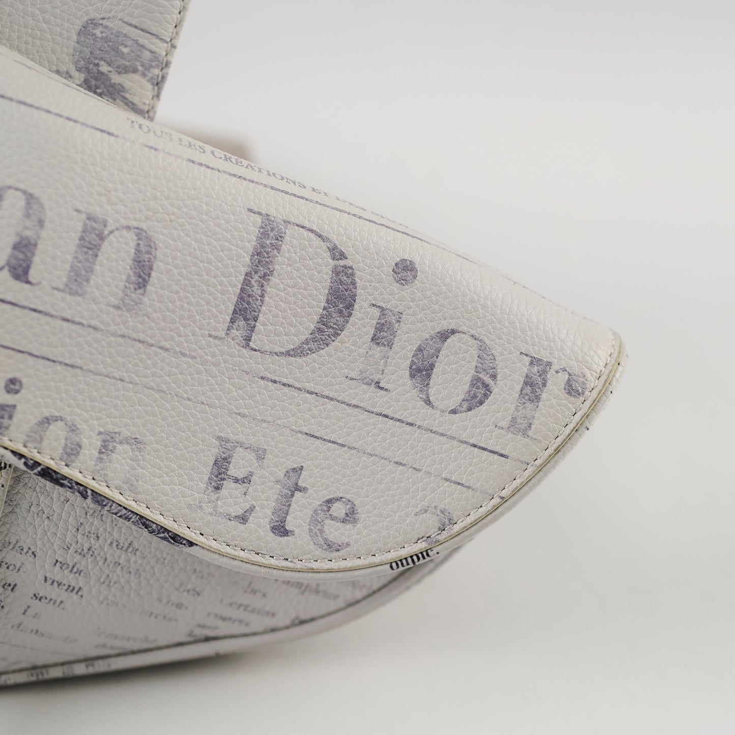 Christina Dior x Daniel Arsham Men's Newspaper Print Saddle Bag White