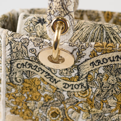 Dior Medium D-Lite Bag Latte Broderie Autour De Monde