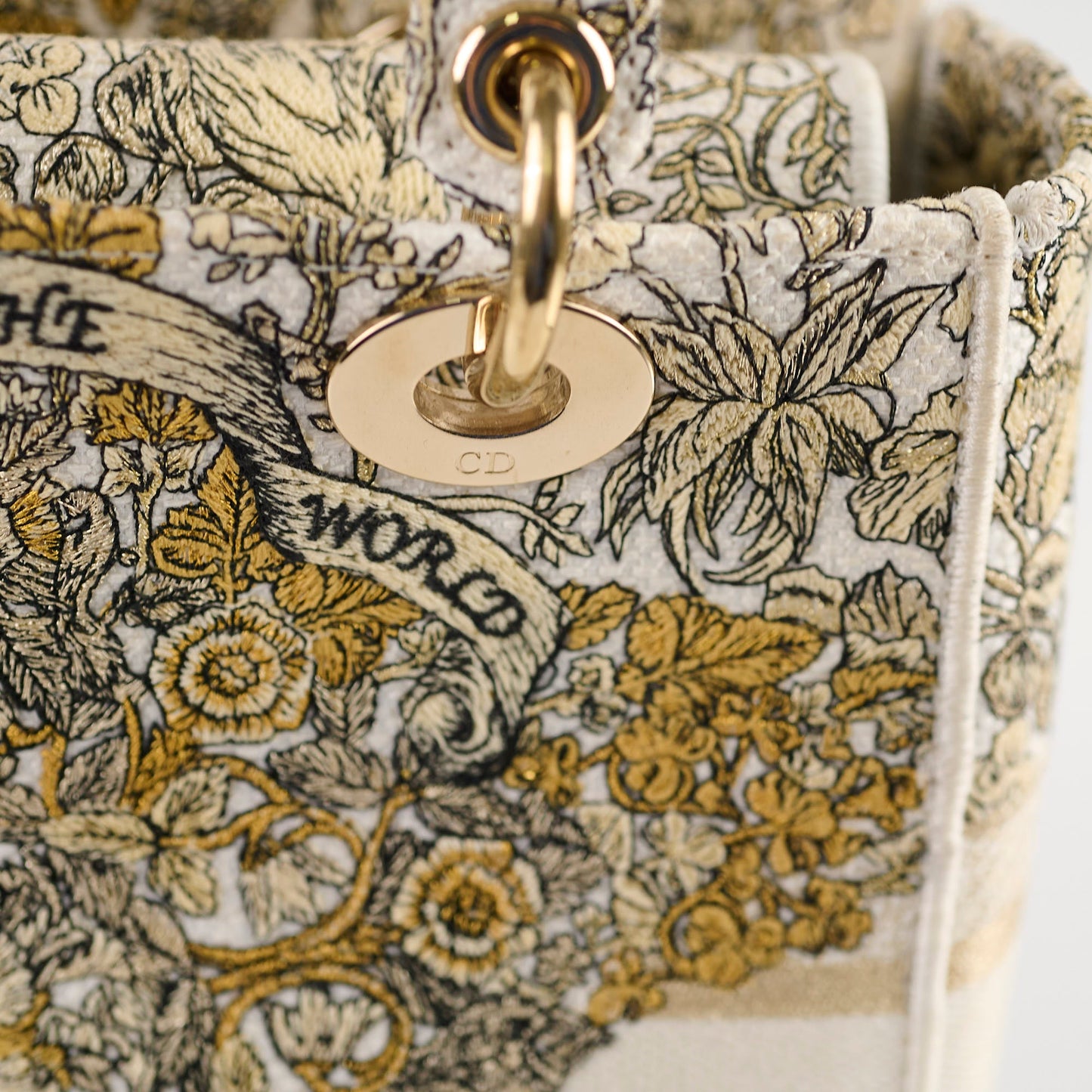 Dior Medium D-Lite Bag Latte Broderie Autour De Monde