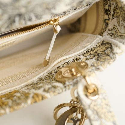 Dior Medium D-Lite Bag Latte Broderie Autour De Monde