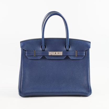 Hermes Birkin 30 Blue Sapphire T Stamp PHW
