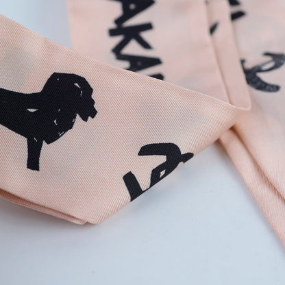 Hermes Silk Dakar Slim Scarf Pink