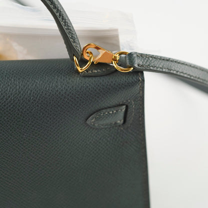 Hermes Mini Kelly Epsom Vert Mangrove K stamp Apr2025