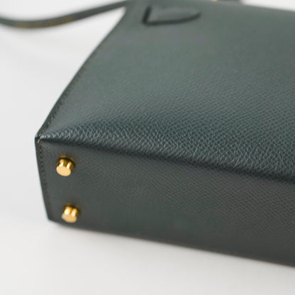 Hermes Mini Kelly Epsom Vert Mangrove K stamp Apr2025