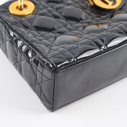Dior Mini Lady Dior Patent Black