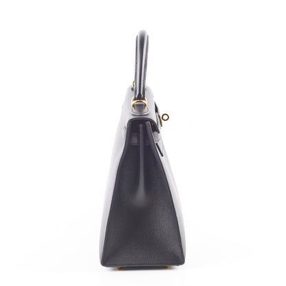Hermes Kelly 28 Black GHW Espom D stamp