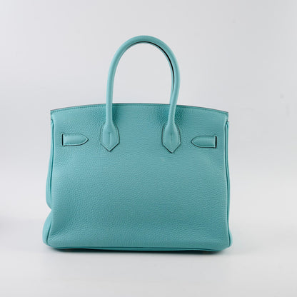 Hermes Birkin 30 Togo Blue Atoll - T stamp