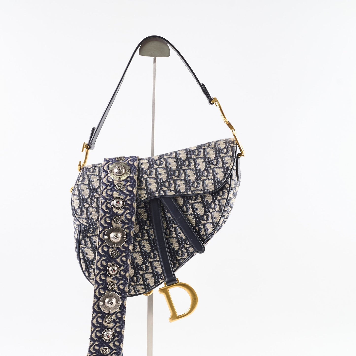 Dior Saddle Bag Medium Oblique with Guitar Strap