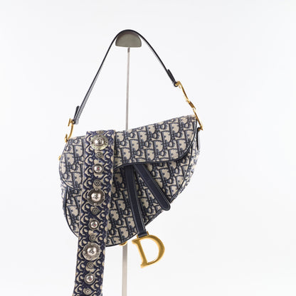 Dior Saddle Bag Medium Oblique with Guitar Strap