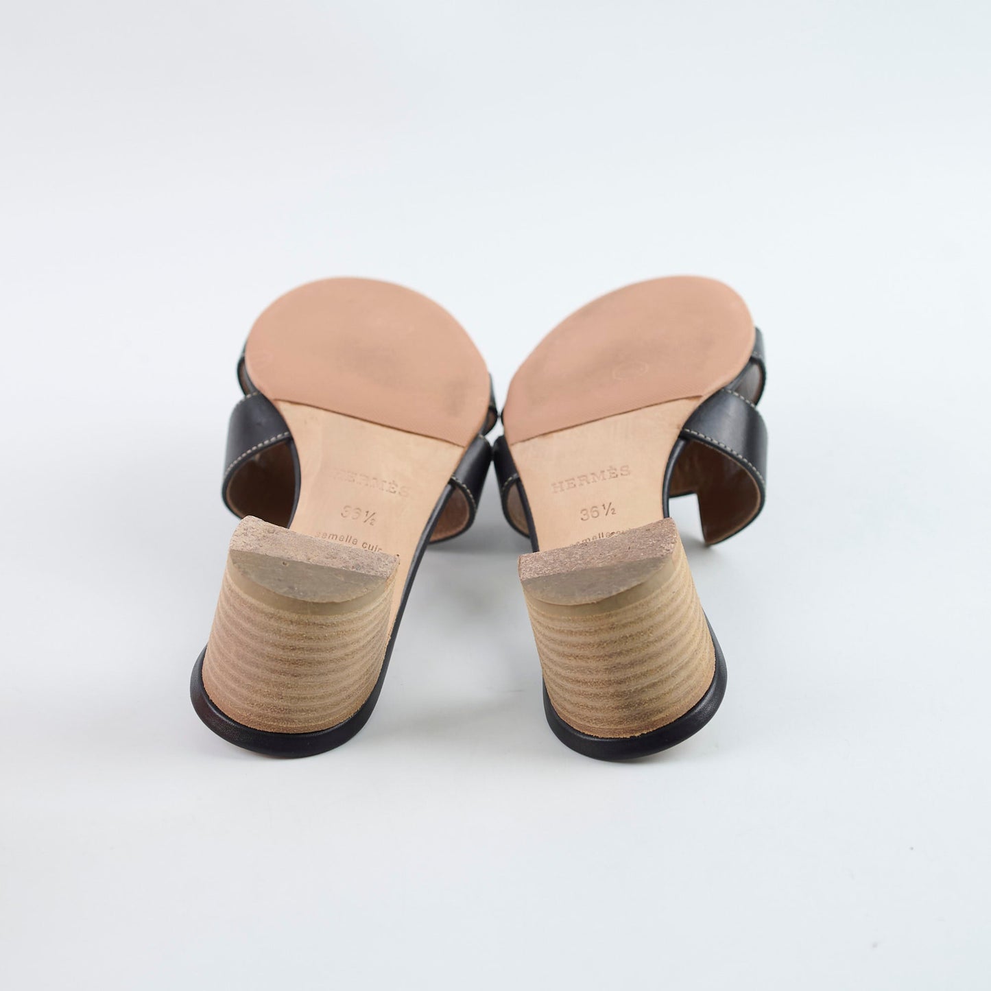 Hermes Oasis Sandals Black Size 36.5