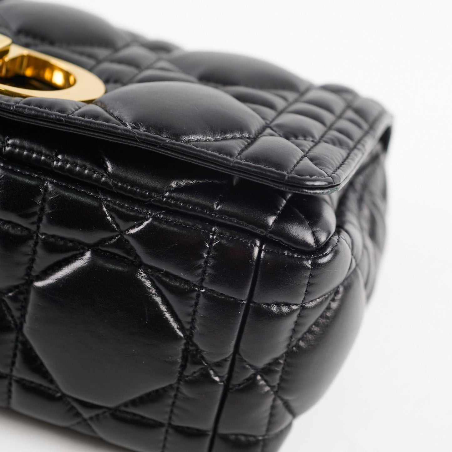 Christian Dior Small Caro Cannage Bag Black