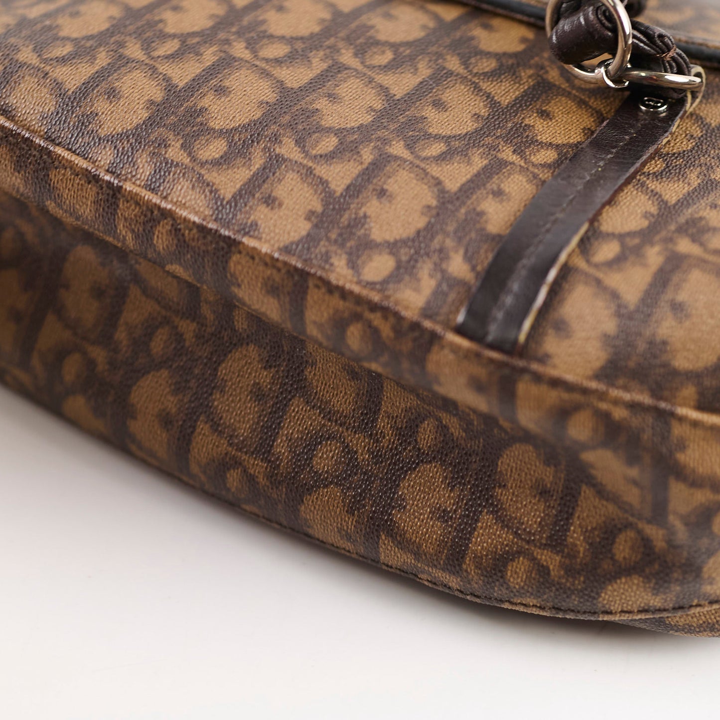 Christian Dior Romantique Monogram Trotter Flap Bag Brown