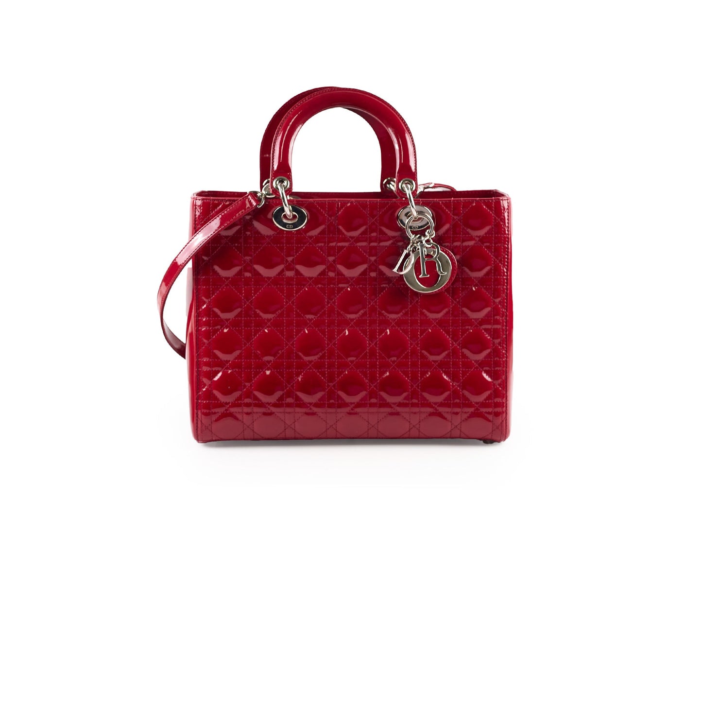 Christian Dior Lady Dior Large Patent Red
