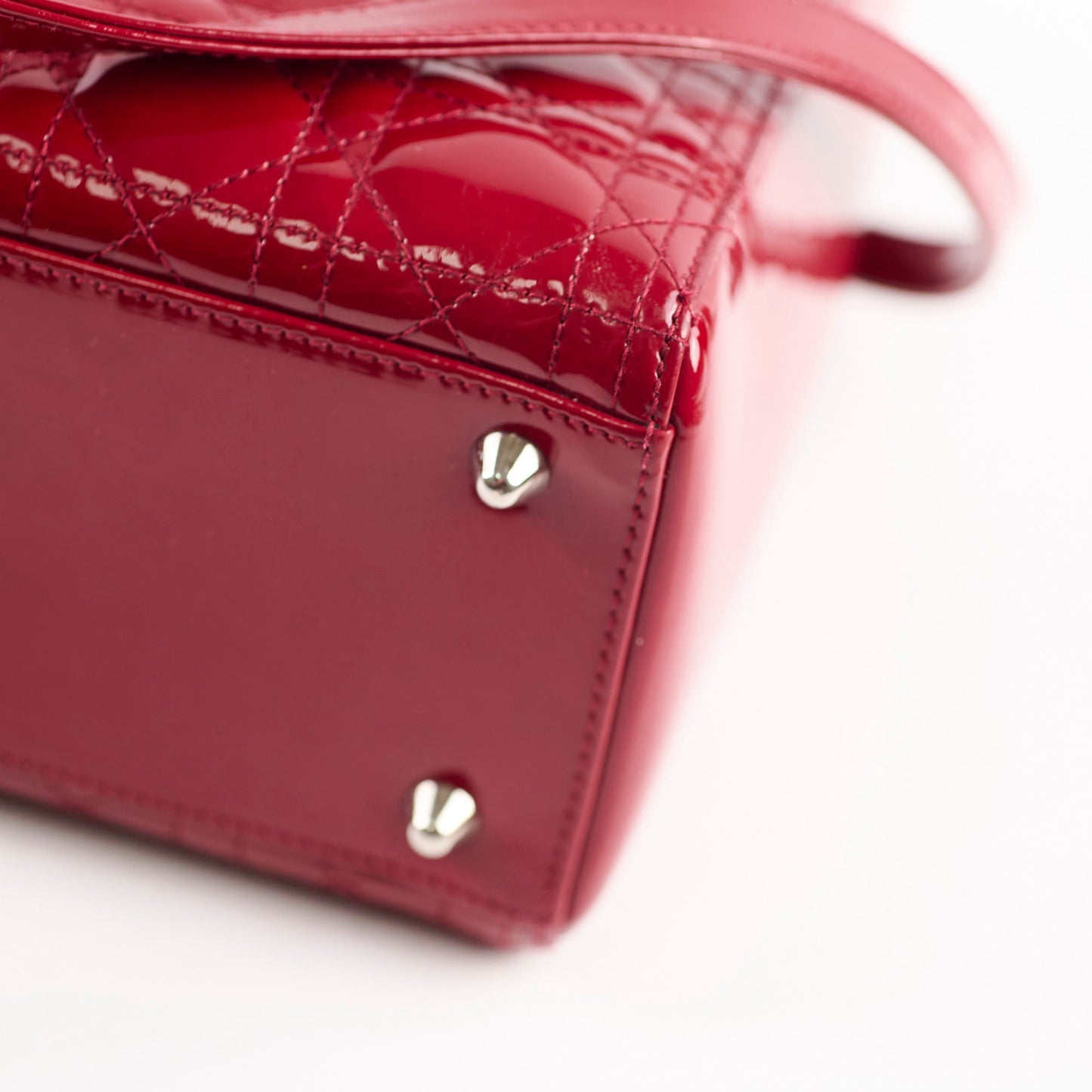 Christian Dior Lady Dior Large Patent Red