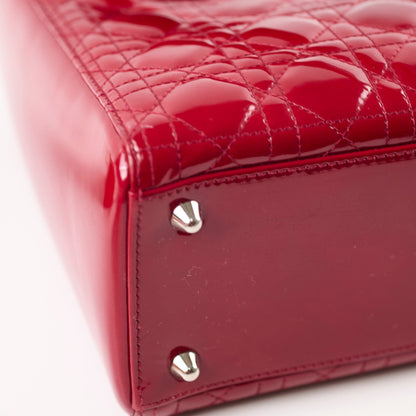 Christian Dior Lady Dior Large Patent Red