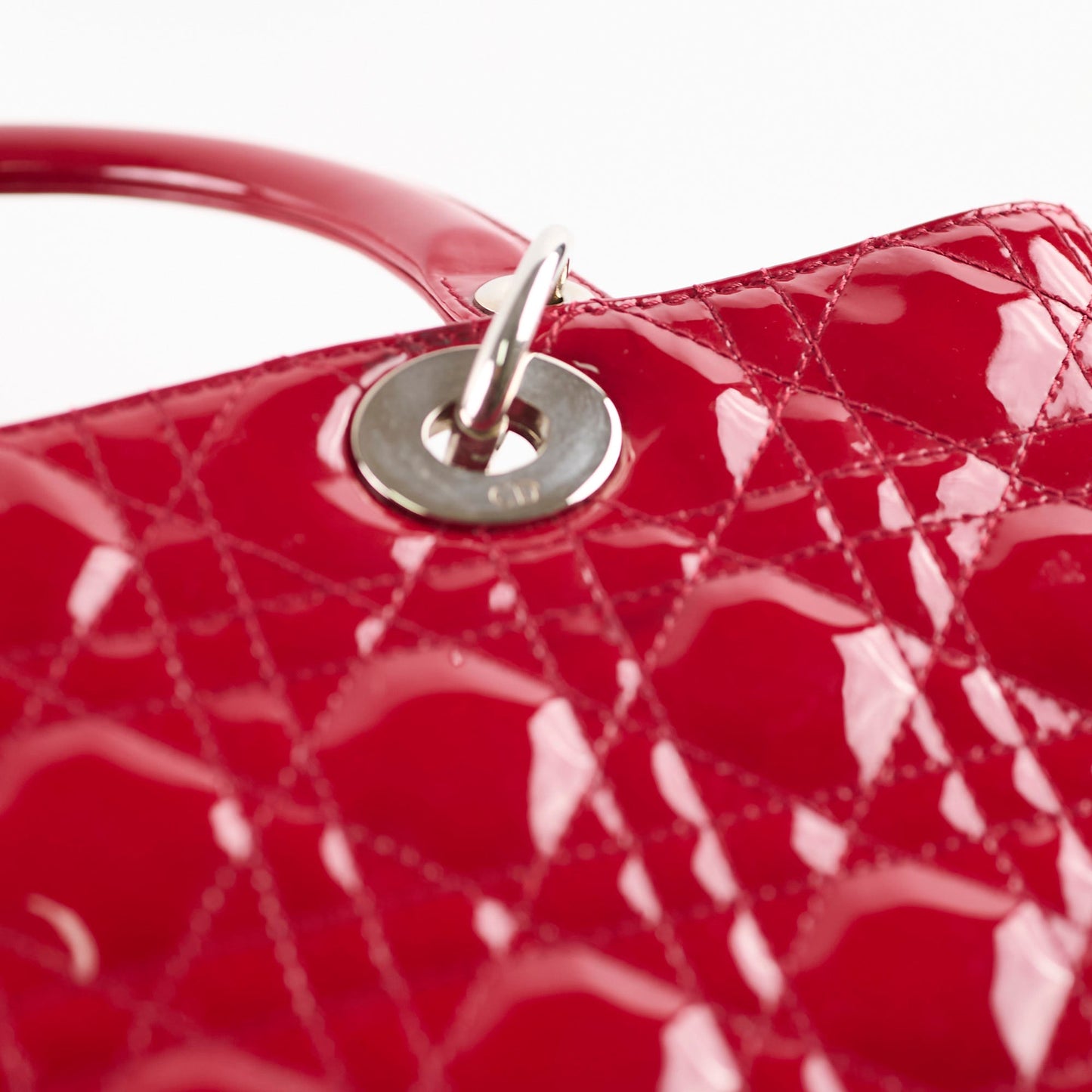 Christian Dior Lady Dior Large Patent Red