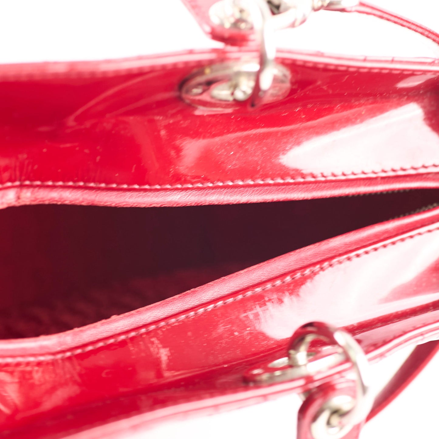 Christian Dior Lady Dior Large Patent Red